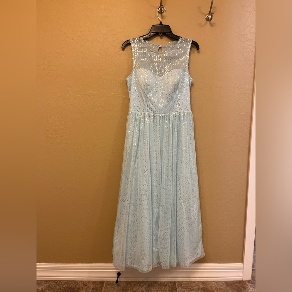 TeezeMe Light Blue Sequined Homecoming Dress